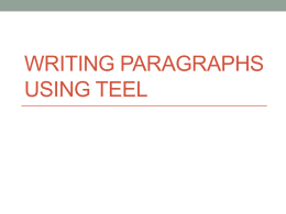 Writing paragraphs using TEEL