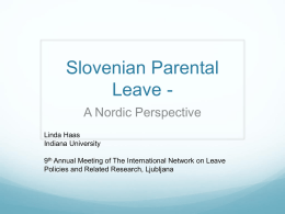Slovenian parental leave - Discussion from a Nordic perspective