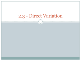 Direct Variation
