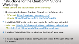 Instructions for the Qualcomm Vuforia Workshop