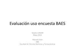 Evaluación uso encuesta BAES - Facultad de Ciencias Quimicas y