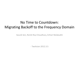 No Time to Countdown - Network and Systems Lab
