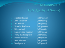 KELOMPOK 2 QoS (Quality of Servise)