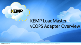 KEMP LoadMaster vCOPS Adapter Overview