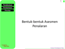 Bentuk-bentuk Asesmen Penalaran