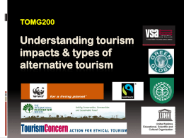 Understanding tourism impacts & types of