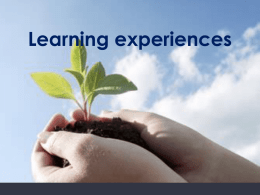 Learning experience: