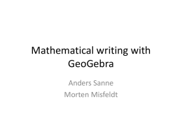 Mathematical writing with geogebra