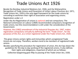 1. Trade Unions Act, 1926
