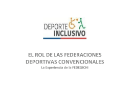EL ROL DE LAS FEDERACIONES DEPORTIVAS