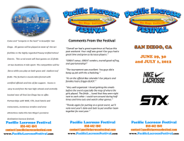 Pacific Lacrosse Festival Brochure