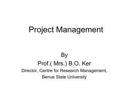 project management by: prof. b.o. ker.