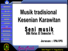 Musik Karawitan - SMA 11 Yogyakarta
