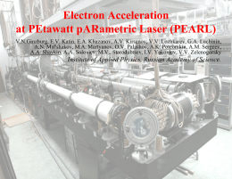 Electron Acceleration at PEtawatt pARametric Laser