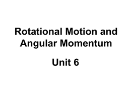 rotation and angular momentum