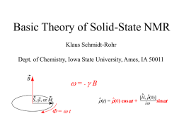 w - Biomolecular Solid-State NMR Winter School