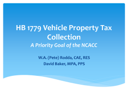 Update to HB 1779 - Department of Revenue