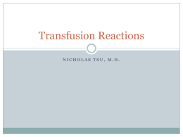 Transfusion Reactions