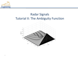 Radar Signals Tutorial II: The Ambiguity Function
