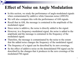 Effect of Noise on Angle Modulation