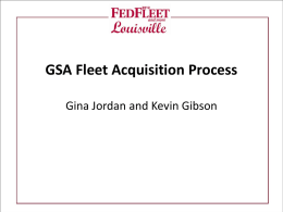 GSA Motor Vehicle Management: GSA Fleet Acquisition Processes