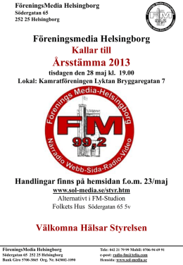 Ingen bildrubrik - Till FM Helsingborg 99,2