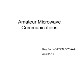 by Ray Perrin VE3FN - Amateur Microwave Communications