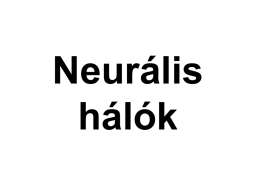 Neurális hálók