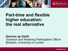 Garmon Ap Garth, Birkbeck University of London