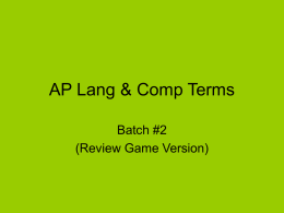 AP lang and comp lit term review game 2