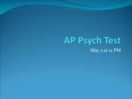 AP Psych Test - Biloxi Public Schools