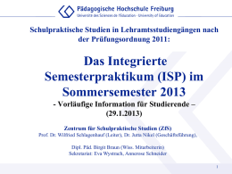 ISP - Pädagogische Hochschule Freiburg