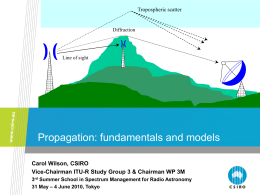 Propagation: fundamentals and models - Wilson