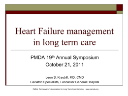 Heart failure managment in LTC