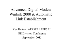 Advanced Digital Modes: Winlink 2000 & Automatic Link