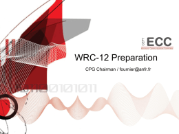 WRC-12 Preparation