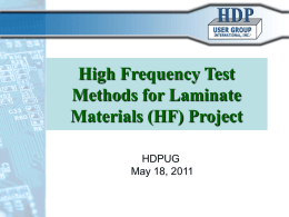 HDPUG_High Frequency Test Methods for Laminate Materials (HF