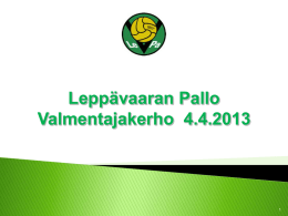 LePa Valmentajakerho huhtik.2013