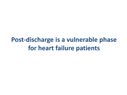 Vulnerable phase post-discharge