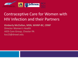 Contraceptive Care for Women with HIV Infection
