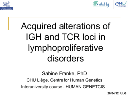 acquired alterations of IGH and TCR loci in