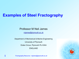 Examples of Steel Fractography