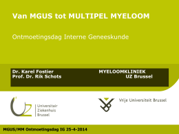 MGUS/MM Ontmoetingsdag IG 25-4-2014