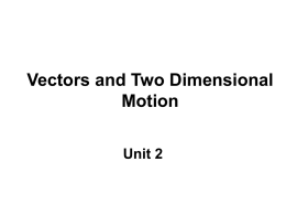 vectors and 2d motion - White Plains Public Schools