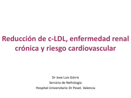 El riesgo cardiovascular del paciente renal crónico. Dr. José Luis