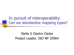 In pursuit of interoperability: Can we standardize mapping types?