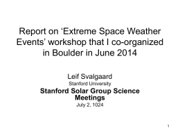 Report on `Extreme Space Weather Events` workshop that