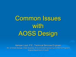 Common Issues with AOSS Design - Virginia Environmental Health