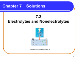 7.2 Electrolytes and Nonelectrolytes