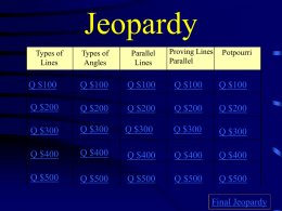 Jeopardy - Ch 3